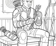 Coloriage Hawkeye s'entraine
