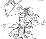Coloriage Hawkeye Tir contre le haut