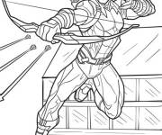 Coloriage Hawkeye tire trois fl&egrave;che