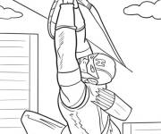 Coloriage Hawkeye tire vers le haut