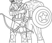 Coloriage Illustration de Captain America et Hawkeye