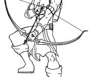 Coloriage Illustration de superh&eacute;ros Hawkeye