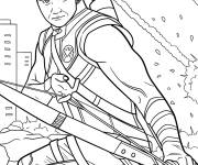 Coloriage Jeremey Renner pret &agrave; attaquer
