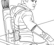 Coloriage Jeremy Renner comme Hawkeye Avenger