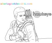 Coloriage Jeremy Renner dans le r&ocirc;le de Hawkeye