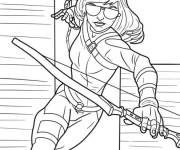 Coloriage Kate Bishop dans la ville