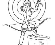 Coloriage Kate Bishop devant le cercle de cible