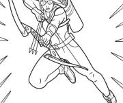 Coloriage Kate Bishop lance deux fl&egrave;ches &agrave; la fois