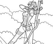 Coloriage Kate Bishop pr&ecirc;t &agrave; attaquer