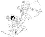 Coloriage L'&eacute;quipe de Hawkeye