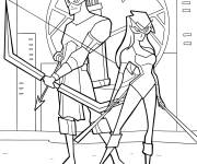 Coloriage Mockingbird et Hawkeye style dessin anim&eacute;