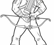 Coloriage Profila arri&egrave;re de Hawkeye