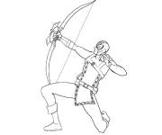 Coloriage et dessins gratuit Superh&eacute;ros Hawkeye de Justice ligue à imprimer