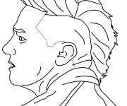 Coloriage T&ecirc;te de Hawkeye dans le film Endgame