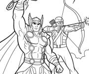 Coloriage Thor et Hawkeye