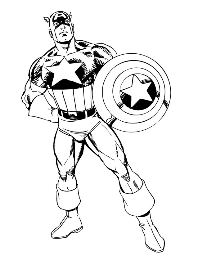 Coloriage Héro Captain America Dessin Gratuit à Imprimer