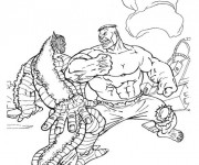 Coloriage et dessins gratuit Hulk et La Bataille à imprimer