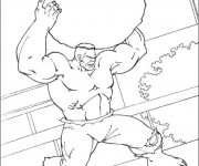 Coloriage Hulk porte Une Roche
