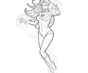 Coloriage Atom Eve en attaquant