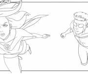 Coloriage Atom Eve en volant avec Invincible
