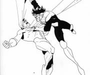Coloriage Bataille d'Invincible contre Omni-man