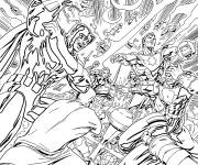 Coloriage Bataille d'Invincible pour adulte