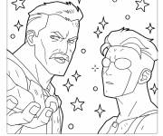 Coloriage Illustration de Omni-man et Mark Grayson