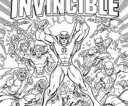 Coloriage Invincible affiche des superh&eacute;ros