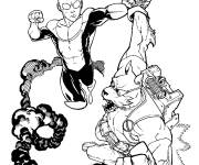 Coloriage Invincible au combat