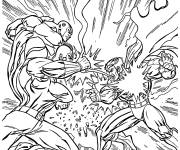 Coloriage Invincible au combat &eacute;pique
