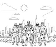 Coloriage Invincible avec d'autres superh&eacute;ros