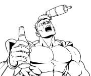 Coloriage Invincible avec des bouteilles