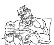 Coloriage Invincible avec la mannette de jeu