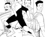 Coloriage Invincible avec sa meilleure league