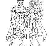 Coloriage Invincible avec son co&eacute;quipier f&eacute;minine