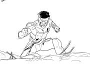 Coloriage Invincible bless&eacute; en pi&egrave;ge