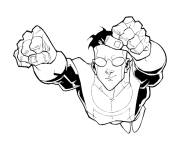 Coloriage Invincible dans le ciel