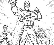 Coloriage Invincible en sc&egrave;ne &eacute;pique
