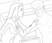 Coloriage Invincible et Atom Eve en mission