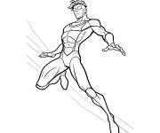 Coloriage Invincible Mark Grayson en pleine vitesse