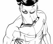 Coloriage Invincible masqu&eacute;