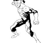 Coloriage Invincible pr&ecirc;t &agrave; attaquer