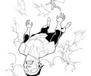 Coloriage Invincible re&ccedil;oit une frappe de Omni-man