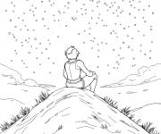 Coloriage Invincible regardant les &eacute;toiles