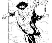 Coloriage Invincible r&eacute;pond au devoir