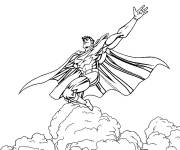 Coloriage Invincible Superh&eacute;ros sur les nuages