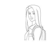 Coloriage L'adolescente Atom Eve portant sa valise