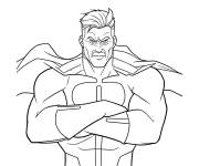 Coloriage Omni-Man avec les bras crois&eacute;s