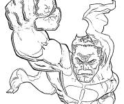 Coloriage Omni-man volant vers l'ennemie