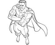 Coloriage P&egrave;re de l'invincible en posture s&eacute;rieux